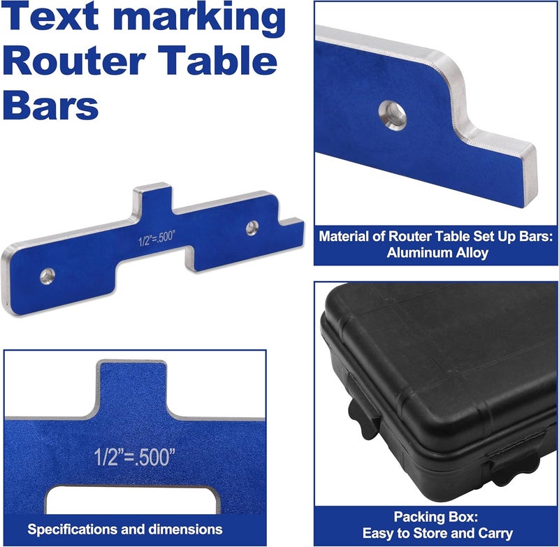 ShineUs Router Table Setup Bars Replacement for PRS3400 for Router Table Saw Accessories and Angle Woodworking Set Up (Set of 7) - Image 3