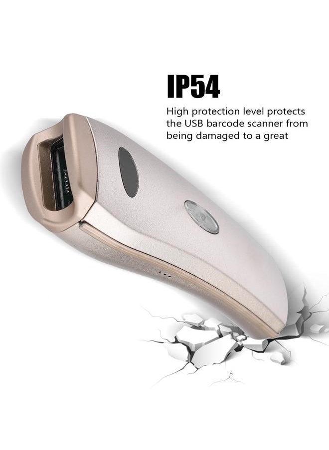 Thoraya 433MHz Smart Frequency-Hopping Wireless Barcode Reader ≥20-hour Wireless Barcode Scanner - Gold  - Image 2