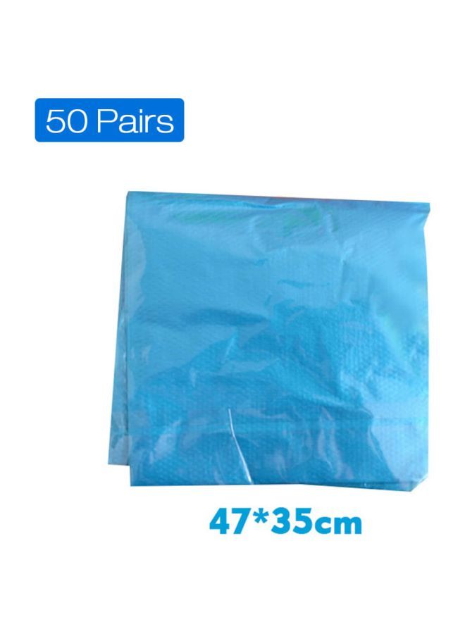 NIBEMINENT Set Of 50 Disposable Shoe Covers Blue 47x35centimeter  - Image 4