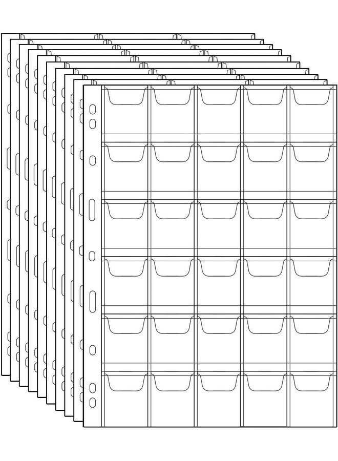 Lewano Coin Collecting Pages 30 Pockets Per Sheet (Pocket Size 3.5 * 3.5cm) Standard 9Hole Coin Pocket Inserts Collecting Sleeves for Coins (10 Sheet) - Image 1