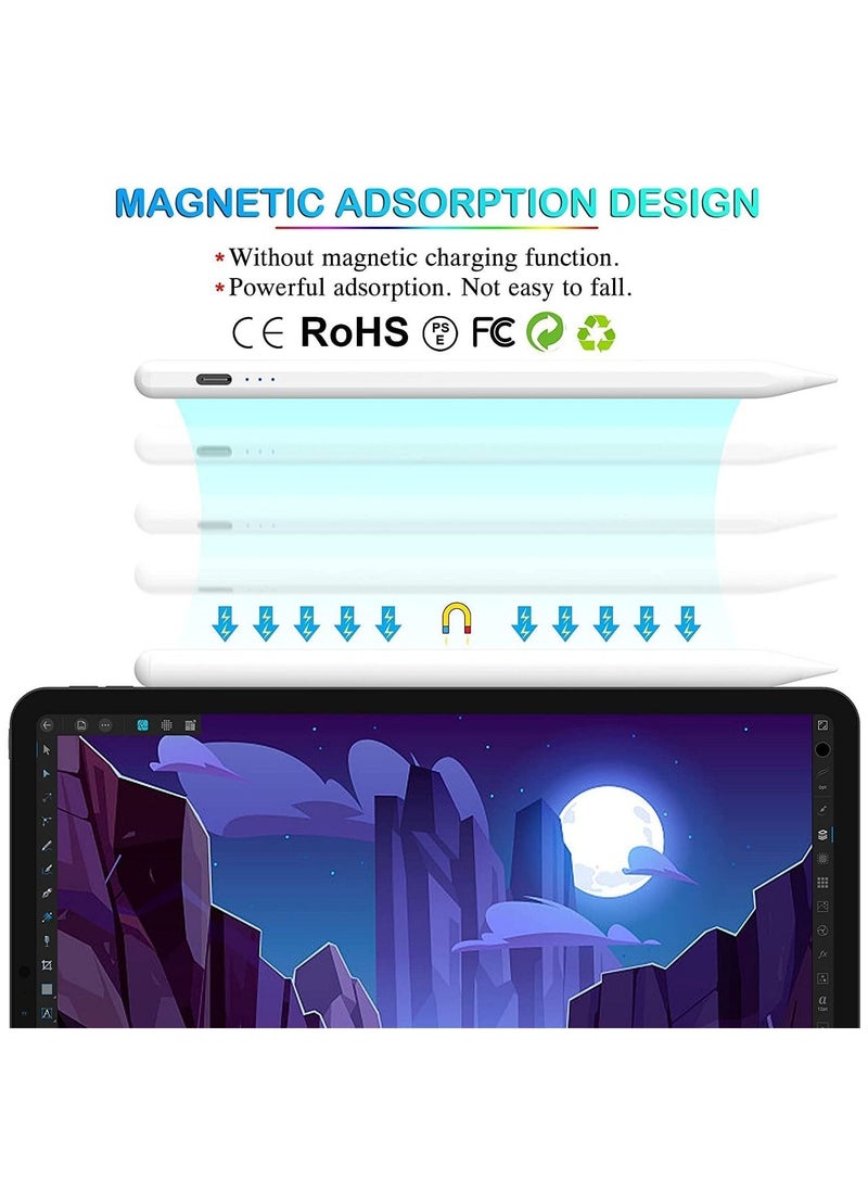 Stylus Pen Compatible With Apple iPad (2018 and Later), Palm Rejection, Tilting Detection, Magnetic Adsorption for iPad Pro (11/12.9 Inch), iPad 6/7/8th Gen, Pad Air 3rd/4th Gen, iPad Mini 5th Gen - Image 3