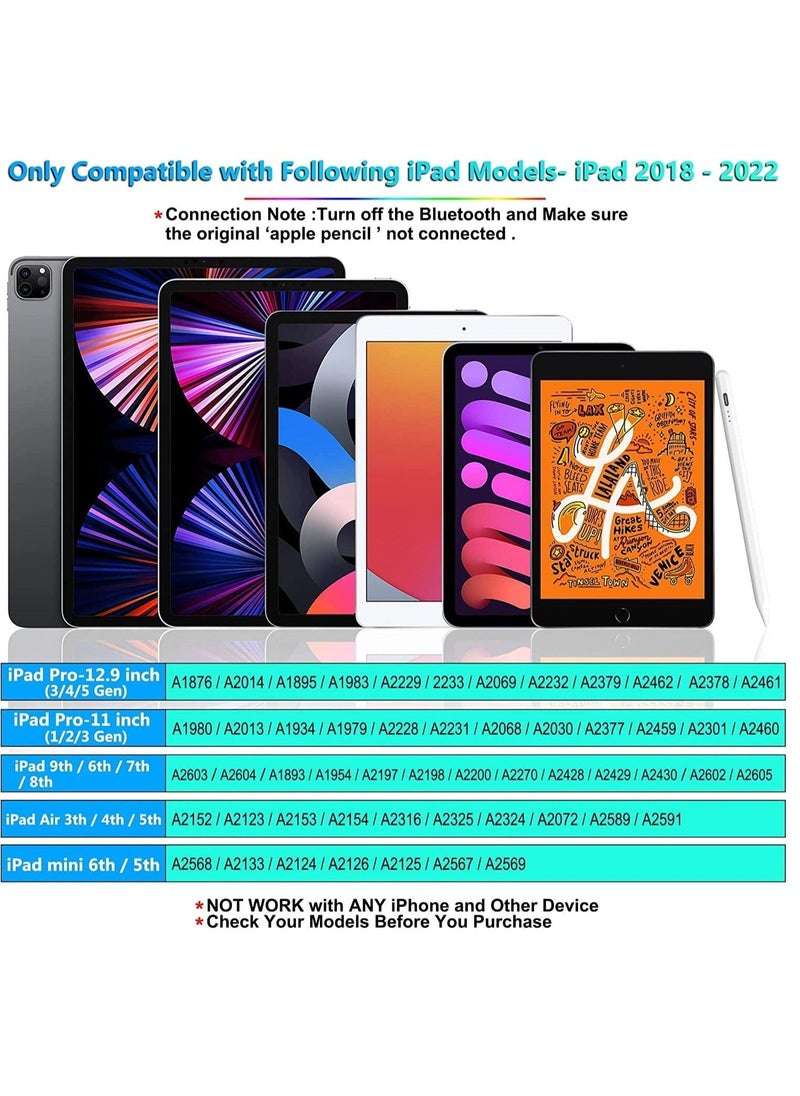 Stylus Pen Compatible With Apple iPad (2018 and Later), Palm Rejection, Tilting Detection, Magnetic Adsorption for iPad Pro (11/12.9 Inch), iPad 6/7/8th Gen, Pad Air 3rd/4th Gen, iPad Mini 5th Gen - Image 2