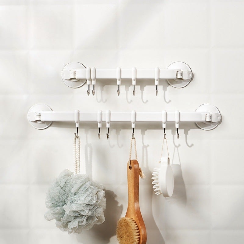 Original Order Household Vacuum Suction Cup Five-Link Movable Hook Kitchen Bathroom Mobile Towel Rack Powerful Traceless - Image 5