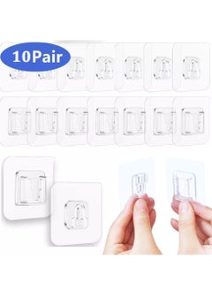 10 Pairs Double-Sided Adhesive Wall Hooks Wall-Sticking Hooks Without Punching and Nails, Waterproof and Oil-Proof for Bathroom and Kitchen, Self-Adhesive Hooks.