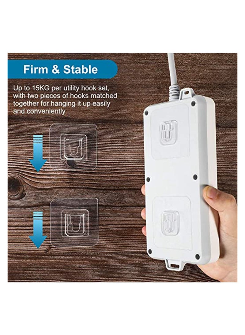 HomarKet - 10 Pairs Double-Sided Adhesive Wall Hooks Wall-Sticking Hooks Without Punching and Nails, Waterproof and Oil-Proof for Bathroom and Kitchen, Self-Adhesive Hooks. - Image 1