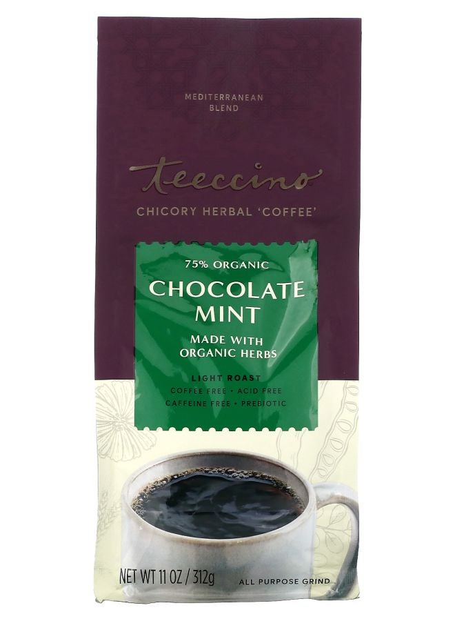teeccino Organic Chicory Herbal 'Coffee' Chocolate Mint Light Roast Caffeine Free 11 oz (312 g)