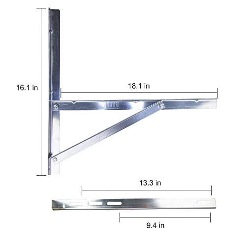 TADERUILY Wall Mounting Bracket for 9000-24000 BTU Condenser，Ac Support Brackets Rust Free Stainless Steel for Mini Split Air Conditioner Heat Pump Systems. (Small（9000-24000BTU）) - Image 2