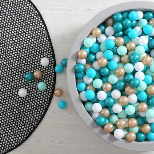 GOGOSO Ball Pit Balls for Toddler Baby Plastic Playballs Kids Soft Pastel Pelotas NonToxic BPAFree 2greenWhiteGold100 Balls - Image 1