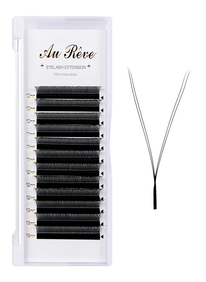 AuReve Y Lashes Extensions YY Lash Extensions C Curl 0.07mm 8-15mm Mix Tray Y Shape 4D Volume Premade Fan Lashes Matte Black Easy Fans Lashes Professional Use YY Lash (YY-0.07-C, 10-13mm Mix) - Image 1