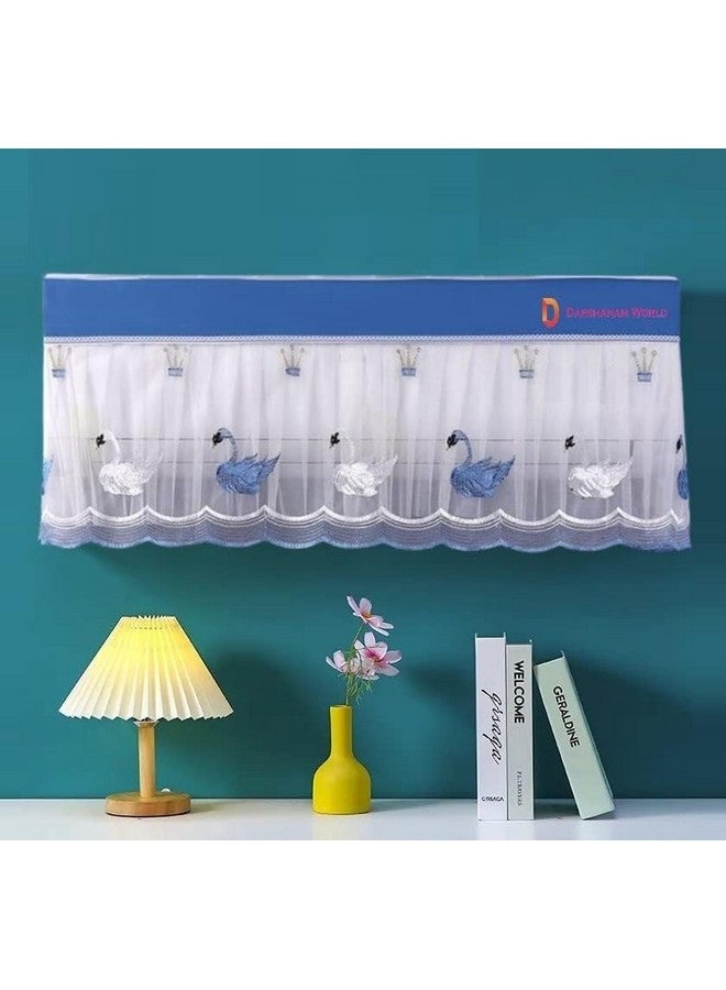 DARSHANAM WORLD Premium Work Indoor Ac Dust Protection Cover Dust Proof Washable Ac Cover For All Season Open Type Running Mode Ac Cover 1.5 Ton (38 X 12 X 9 Inch ) (Blue Duck), Fabric - Image 1