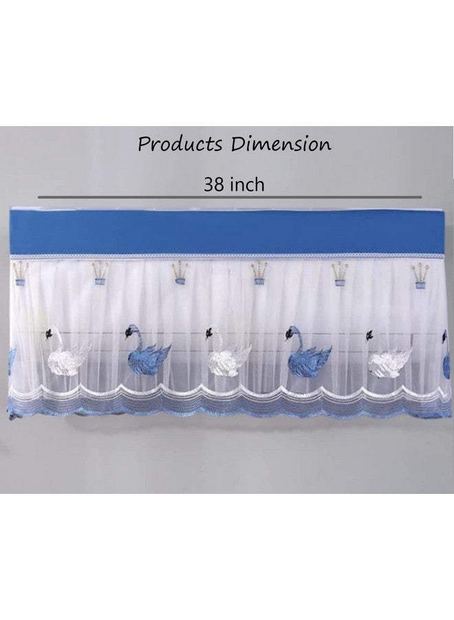 DARSHANAM WORLD Premium Work Indoor Ac Dust Protection Cover Dust Proof Washable Ac Cover For All Season Open Type Running Mode Ac Cover 1.5 Ton (38 X 12 X 9 Inch ) (Blue Duck), Fabric - Image 5