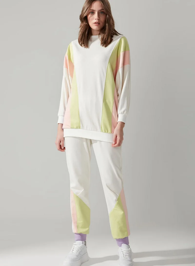MIZALLE Colorblock High Waist Pants
