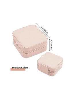 ORiTi ORiTi Portable Travel Mini Jewelry Box Leather Jewellery Ring Organizer Gift Box Girls Women (PINK)  - Image 4