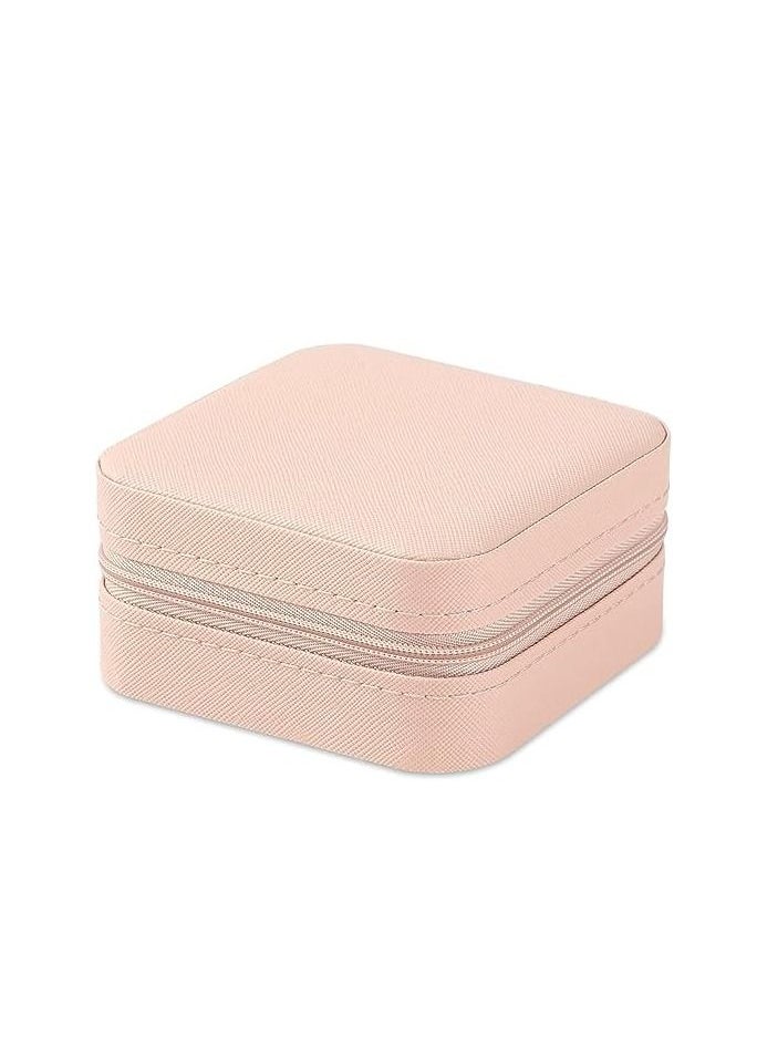ORiTi ORiTi Portable Travel Mini Jewelry Box Leather Jewellery Ring Organizer Gift Box Girls Women (PINK)  - Image 5