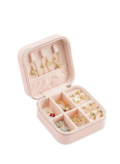 ORiTi ORiTi Portable Travel Mini Jewelry Box Leather Jewellery Ring Organizer Gift Box Girls Women (PINK)  - Image 2