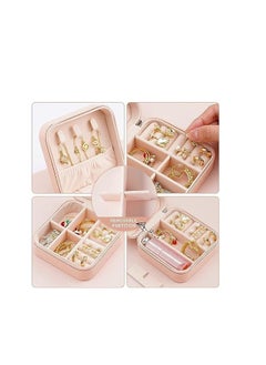 ORiTi ORiTi Portable Travel Mini Jewelry Box Leather Jewellery Ring Organizer Gift Box Girls Women (PINK)  - Image 3