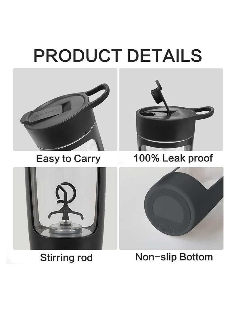 كابتن تيك Electric Shaker Bottle - BPA Free Tritan Blender Bottle, Portable USB Rechargeable Mixer Cup for Protein and Meal Replacement Shakes, Perfect for Workouts, 22 Oz Gift Idea. - Image 4