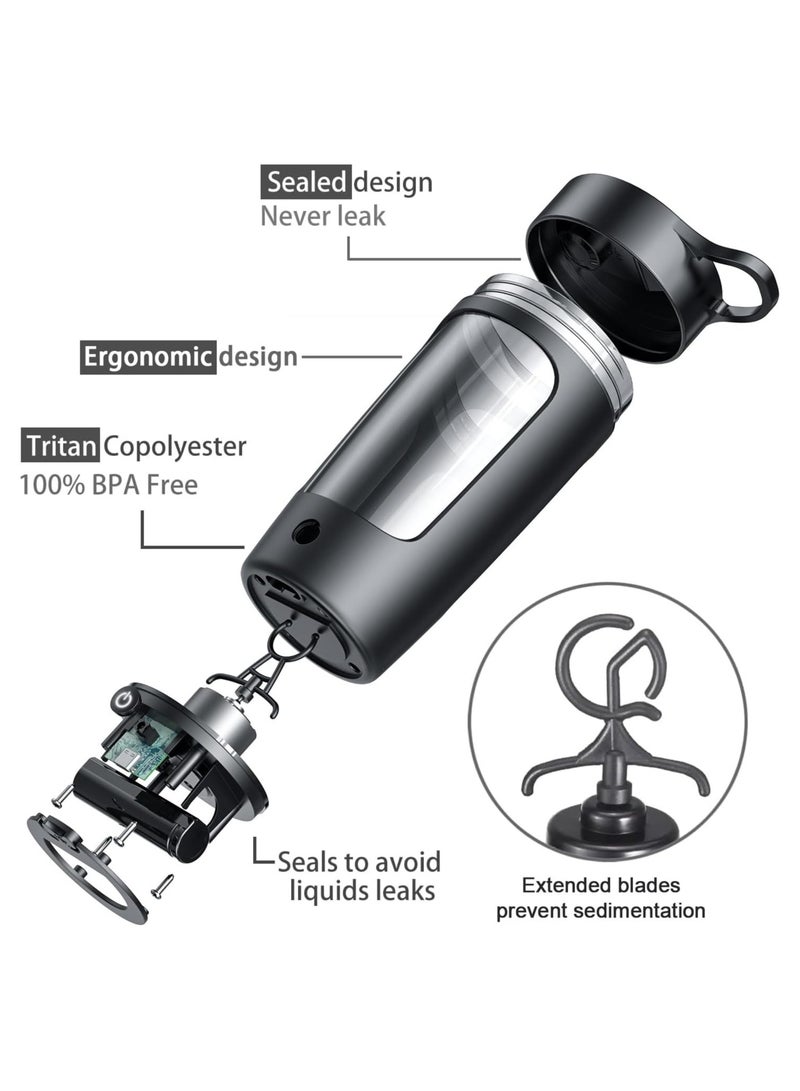 كابتن تيك Electric Shaker Bottle - BPA Free Tritan Blender Bottle, Portable USB Rechargeable Mixer Cup for Protein and Meal Replacement Shakes, Perfect for Workouts, 22 Oz Gift Idea. - Image 5