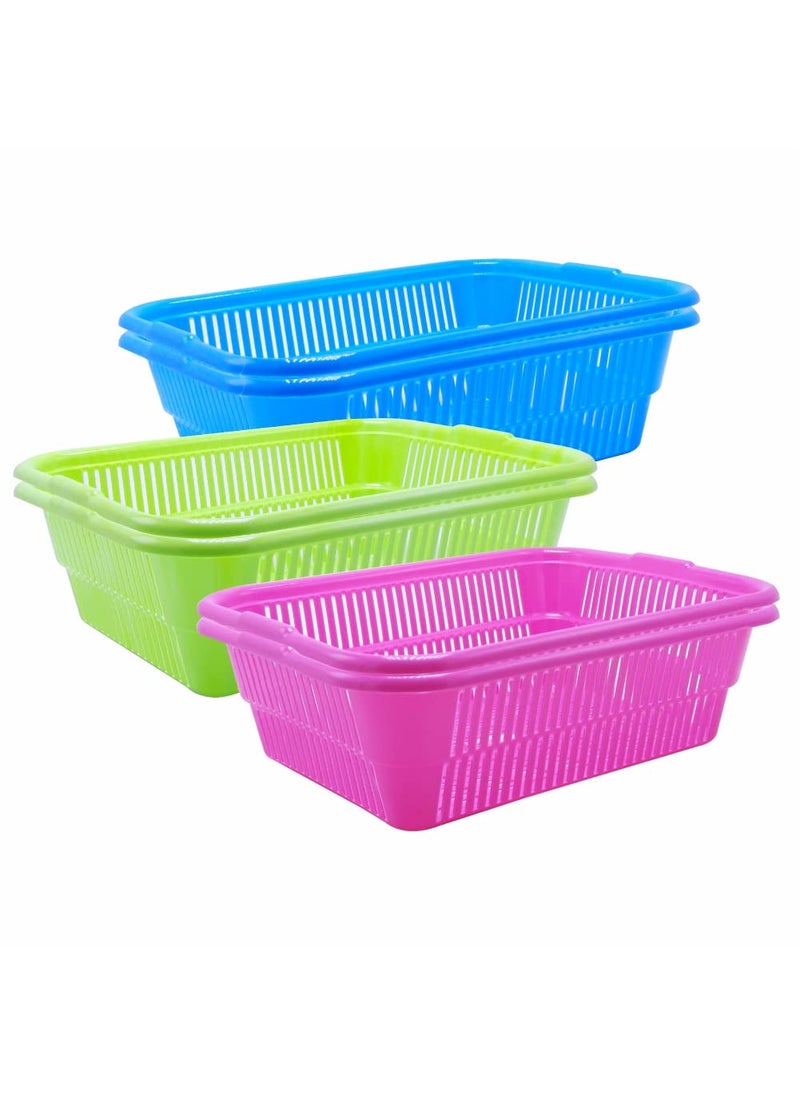 Wonder Wonder Homeware Prime Natasha 1013 Multipurpose Basket, Set of 6 Pcs 4 Ltr (Blue Green Pink)  - Image 1