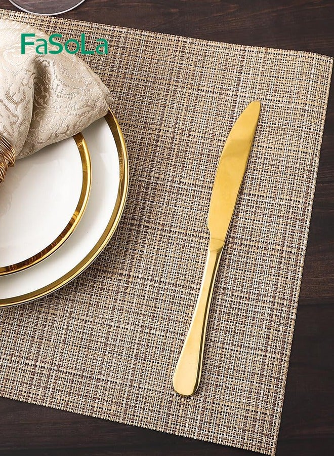 Fasola Washable Decorative Placemats Set 6 Pieces for Dining Table Everyday Use Home Kitchen Table Mats - Image 2