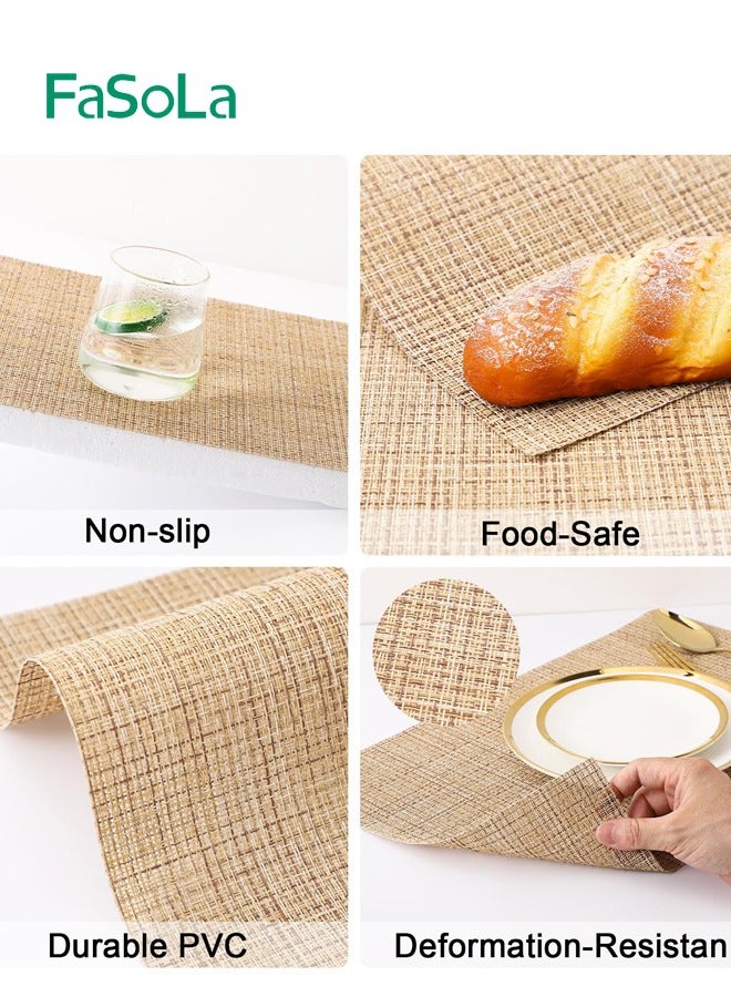 Fasola Washable Decorative Placemats Set 6 Pieces for Dining Table Everyday Use Home Kitchen Table Mats - Image 3