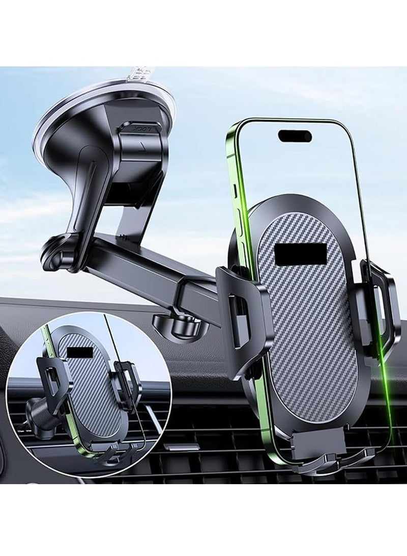 ELTRAZONE Universal 3-in-1 Car Phone Holder – Adjustable Mount for Dashboard, Windshield & Air Vent, Strong Suction Cup, Compatible with All Smartphones & Tablets - Image 1