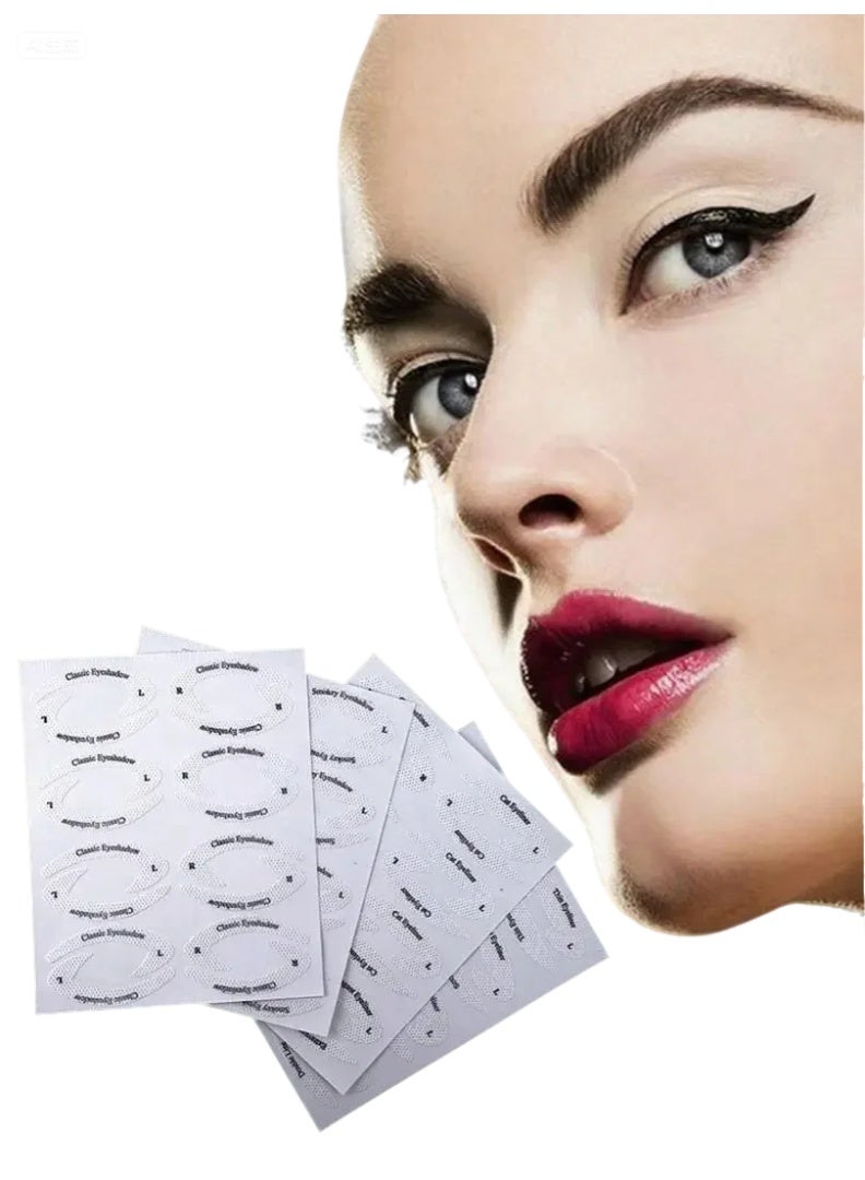 128 stickers/64 pairs of European and American eyeliner pen stickers, eyebrow stickers, eye shadow templates, cosmetics stickers, cosmetics, room decoration, makeup, travel, bedroom, makeup accessories - Image 1
