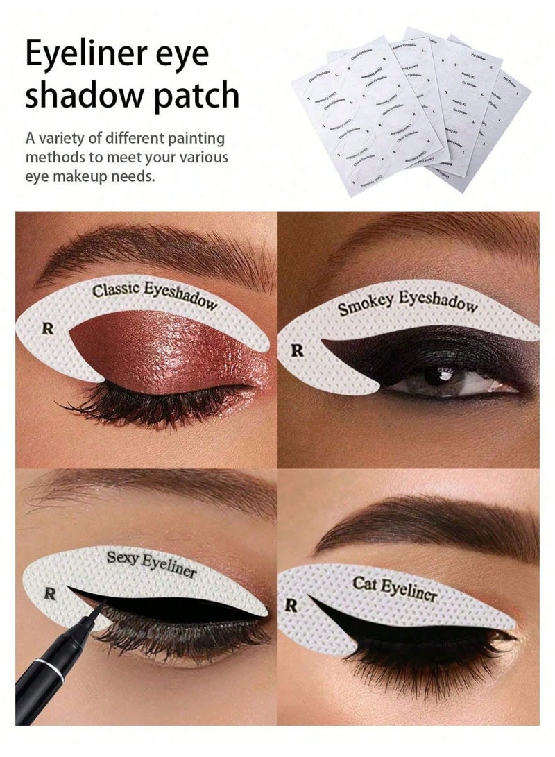 128 stickers/64 pairs of European and American eyeliner pen stickers, eyebrow stickers, eye shadow templates, cosmetics stickers, cosmetics, room decoration, makeup, travel, bedroom, makeup accessories - Image 5