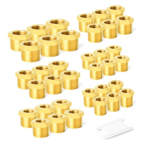GASHER 36PCS Brass Hex Bushing Fitting Kit Hex Bushing 14 18 38 18 38 14 12 14 12 38 34 12 - Image 1