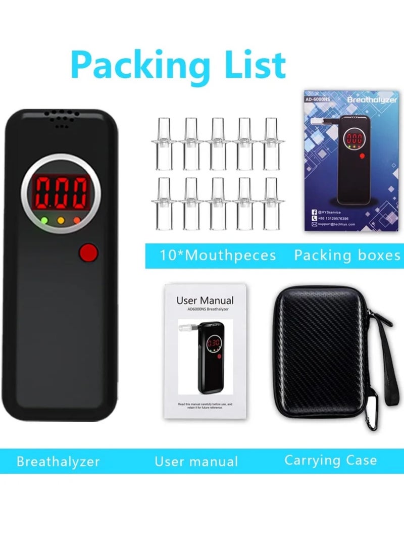 Breathalyzer, High-Accuracy Professional Tester with 10 Mouthpieces, LCD Digital Display Tester for Personal and Professional Use - Image 5