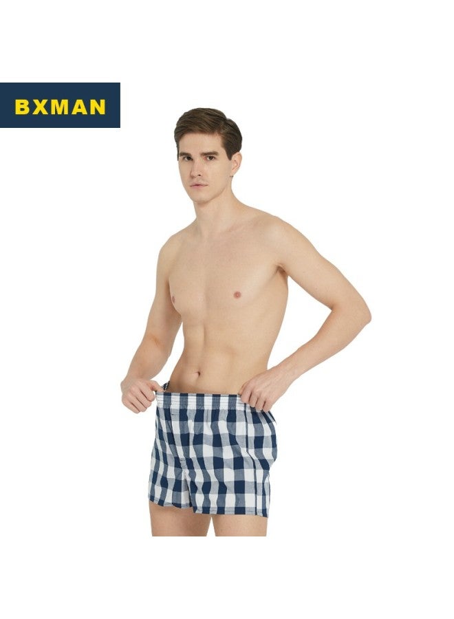 Bxman Loose-fit Men's Underwear Men's Boxer Briefs Pure Cotton Twill Aro Pants Mid-waist Sleep Pants 4-pack 289 Set 175l - Image 4
