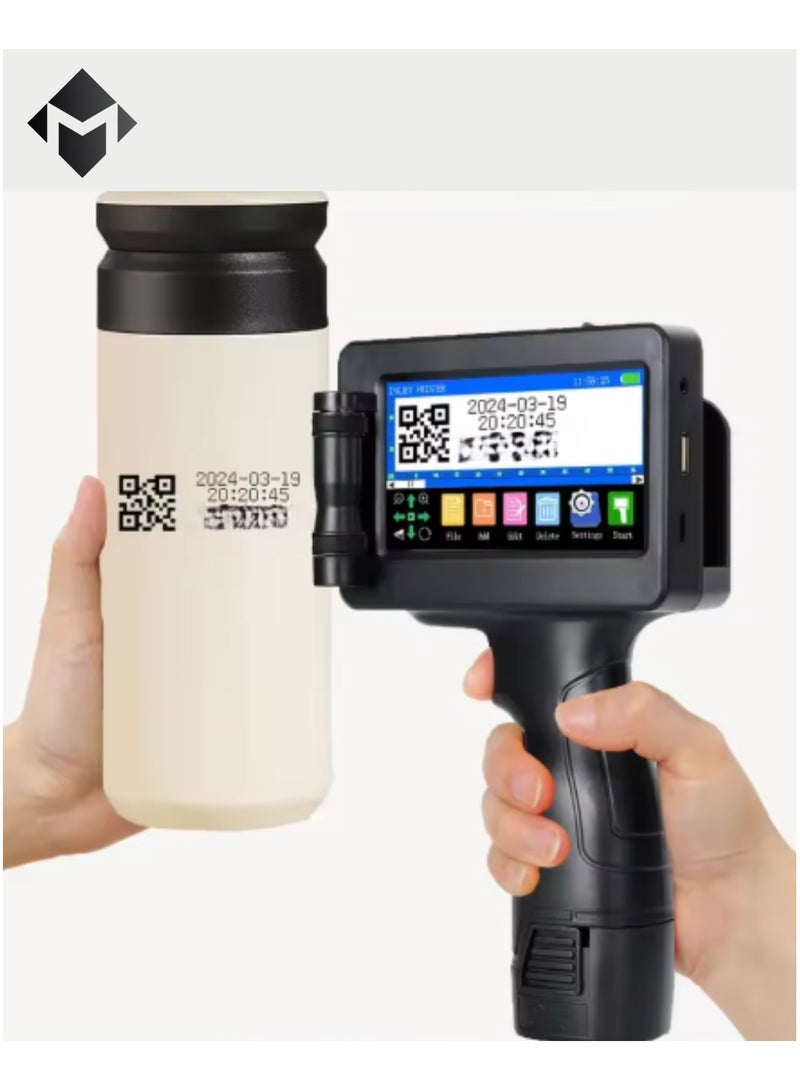 12.7mm Portable Printers Handheld Inkjet Printer | Text QR Barcode Batch Number Logo Image Date Printing Machine - Image 1