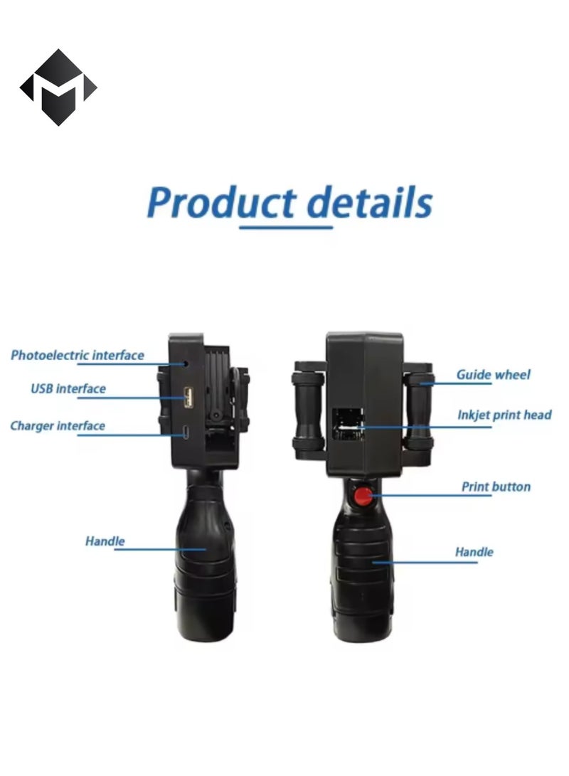 12.7mm Portable Printers Handheld Inkjet Printer | Text QR Barcode Batch Number Logo Image Date Printing Machine - Image 4