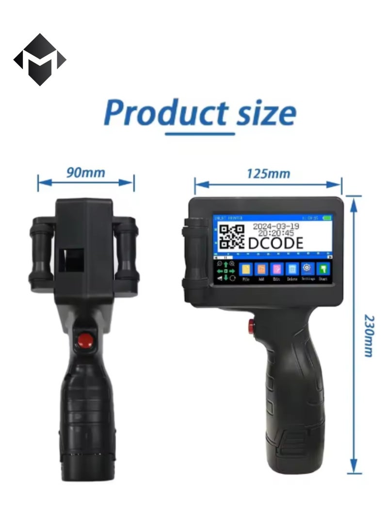 12.7mm Portable Printers Handheld Inkjet Printer | Text QR Barcode Batch Number Logo Image Date Printing Machine - Image 5