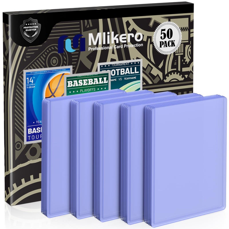 Mlikero 50 Count Card Sleeves Hard Plastic 3x4 Baseball Card Protectors Hard Plastic for Baseball Football and Game Cards - Image 2