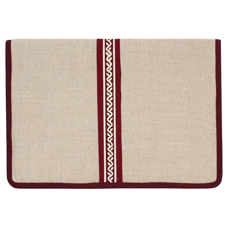 CAMPIO Jute Bag File Folders for Certificates and Important Documents Folder, Conference Folder, Document Organizer (Maroon) - Image 2