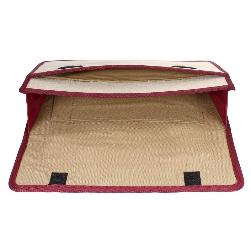 CAMPIO Jute Bag File Folders for Certificates and Important Documents Folder, Conference Folder, Document Organizer (Maroon) - Image 5