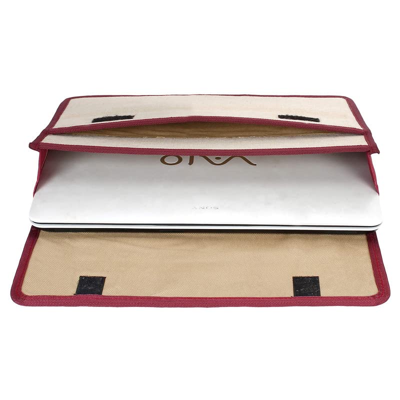 CAMPIO Jute Bag File Folders for Certificates and Important Documents Folder, Conference Folder, Document Organizer (Maroon) - Image 3
