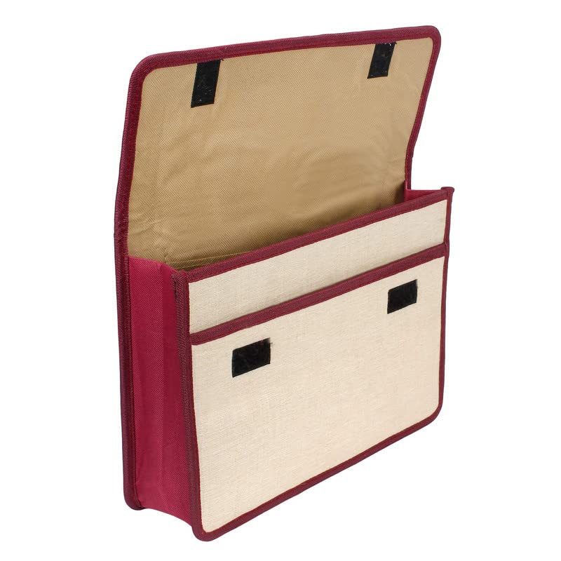 CAMPIO Jute Bag File Folders for Certificates and Important Documents Folder, Conference Folder, Document Organizer (Maroon) - Image 4