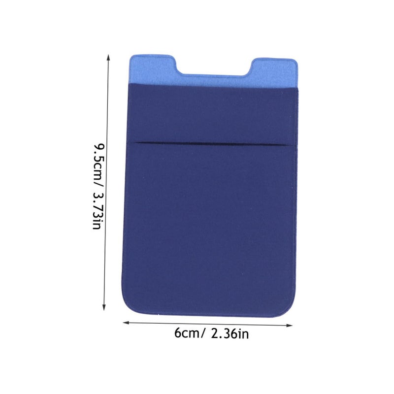 Double Layer Adhesive Phone Pouch Card Holder Navy Blue 2pcs Easy Access - Image 3