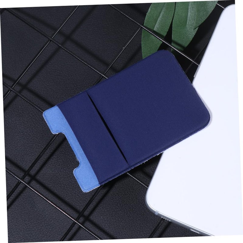 Double Layer Adhesive Phone Pouch Card Holder Navy Blue 2pcs Easy Access - Image 4