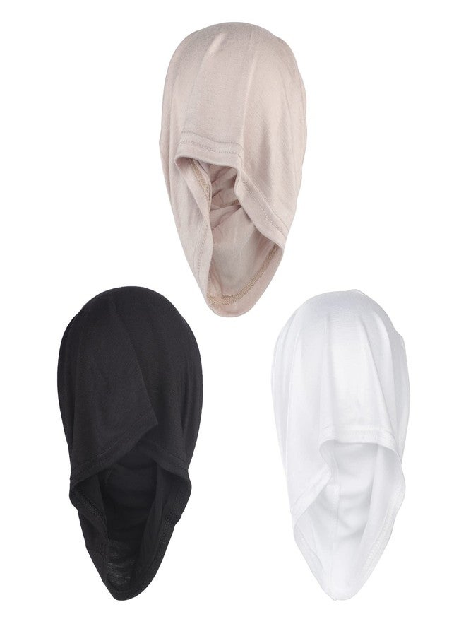 PURFUN 3 Pcs Muslim Inner Hijab Caps Women Solid Color Turban Underscarf Under Hijab Caps Stretchy Breathable Full Cover Undercap Tube Bonnet Under Scarf Hats Beanie - Image 5