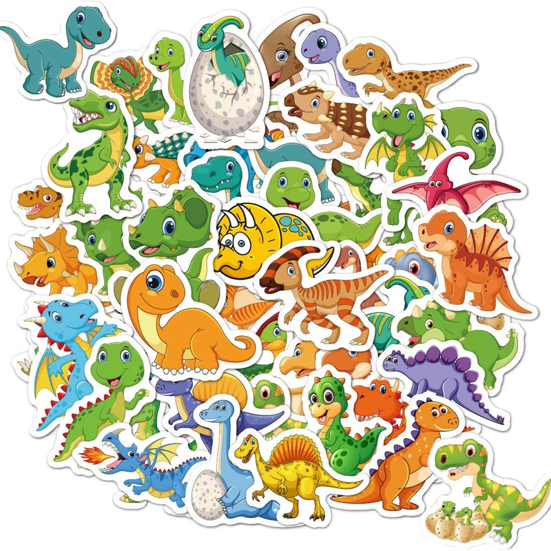 BBPOOL 100pcs Cute Cartoon Dinosaur Stickers for Kids Waterproof Vinyl Dino Stickers for Water Bottle Scrapbook Laptop Skateboard Computer for Teens Kids Girls - Image 1
