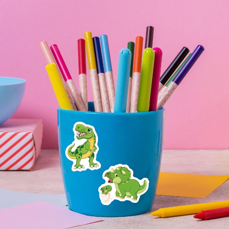 BBPOOL 100pcs Cute Cartoon Dinosaur Stickers for Kids Waterproof Vinyl Dino Stickers for Water Bottle Scrapbook Laptop Skateboard Computer for Teens Kids Girls - Image 2