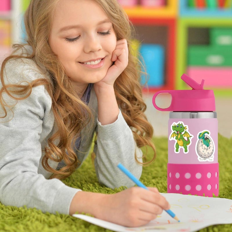 BBPOOL 100pcs Cute Cartoon Dinosaur Stickers for Kids Waterproof Vinyl Dino Stickers for Water Bottle Scrapbook Laptop Skateboard Computer for Teens Kids Girls - Image 3
