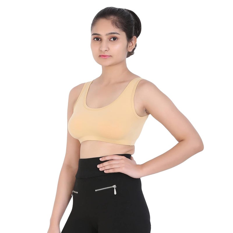 Mysha Sports Bra for Women & Girls - Cotton Non-Padded Full Coverage Gym Workout Bra - Image 3