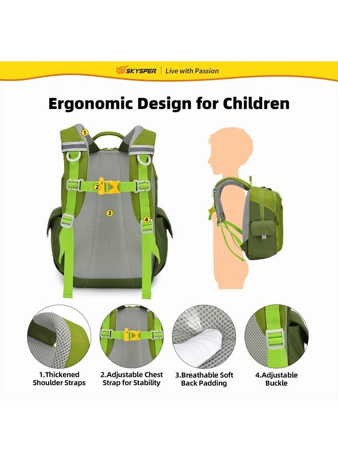 SKYSPER Small Kids Backpack 10L Toddler Hiking Backpack Travel Daypack for Preschool and Kindergarten(Green)  - Image 3