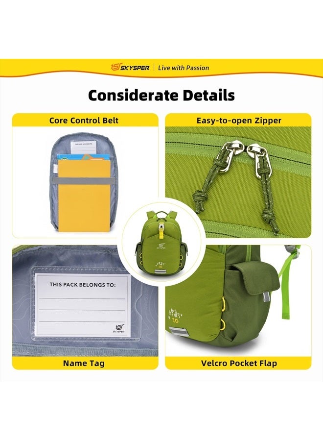 SKYSPER Small Kids Backpack 10L Toddler Hiking Backpack Travel Daypack for Preschool and Kindergarten(Green)  - Image 4