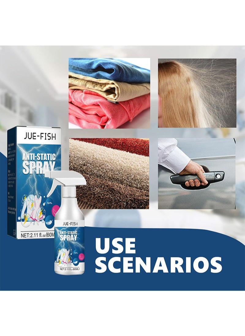 JUE-FISH - Anti-Static Spray Static Cling Remover Spray Starch for Ironing Clothes  Odorless Static Remover Portable Static Guard Spray Anti-Static Spray for Home Clothes Furniture - Image 1