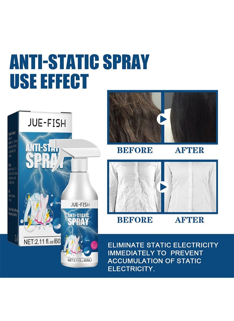 JUE-FISH - Anti-Static Spray Static Cling Remover Spray Starch for Ironing Clothes  Odorless Static Remover Portable Static Guard Spray Anti-Static Spray for Home Clothes Furniture - Image 1